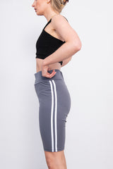 Grey Double Stripe Cycling Shorts