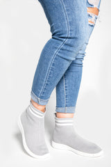 Grey Stripe Sock Trainer