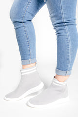 Grey Stripe Sock Trainer