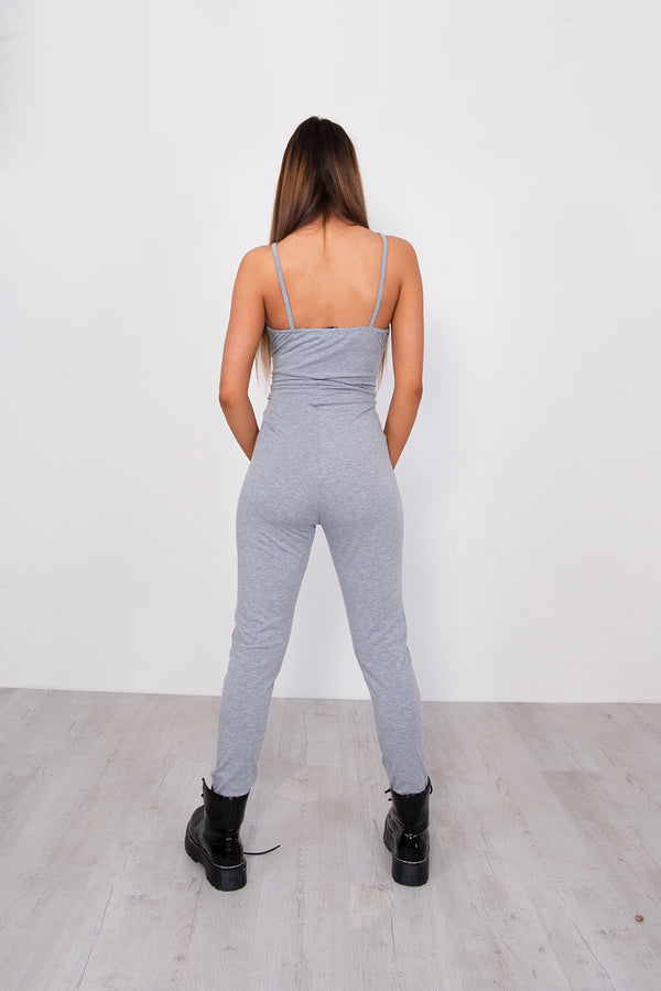 Grey Jersey Cami Scoop Neck Jumpsuit 