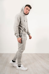 Mens Grey Side Zip Detail Hooded Tracksuit