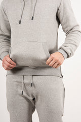 Mens Grey Side Zip Detail Hooded Tracksuit