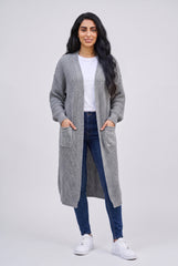 Charcoal Oversized Balloon Sleeve Knitted Cardigan