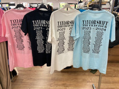 Black Taylor Eras Tour 2 Sided Print T-Shirt