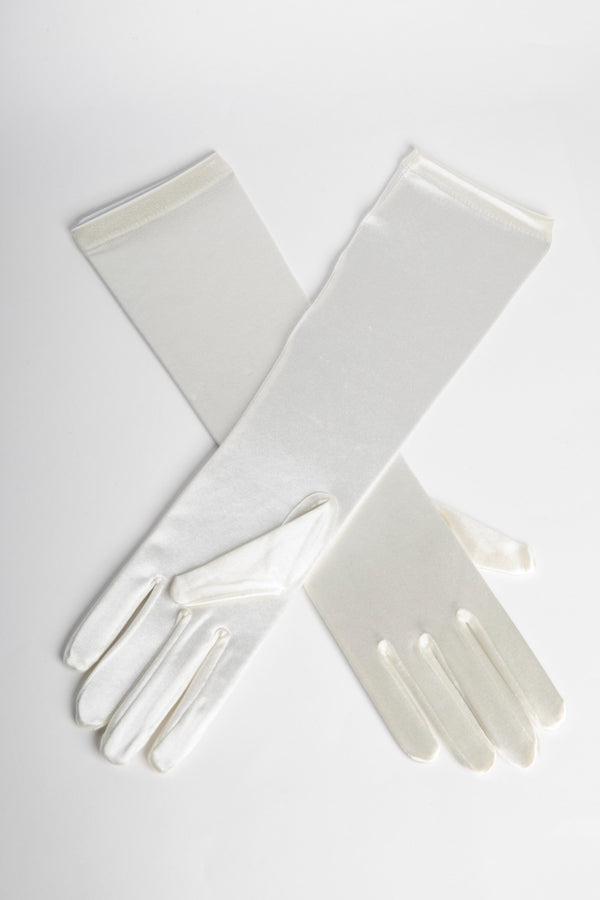 Ivory Satin Glam Gloves 