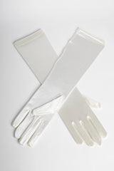 Ivory Satin Glam Gloves 