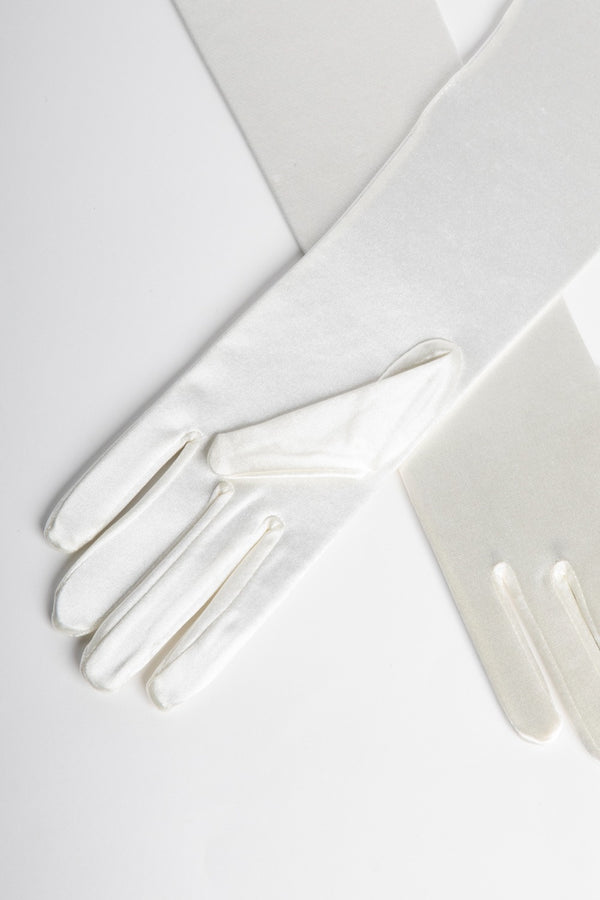 Ivory Satin Glam Gloves 