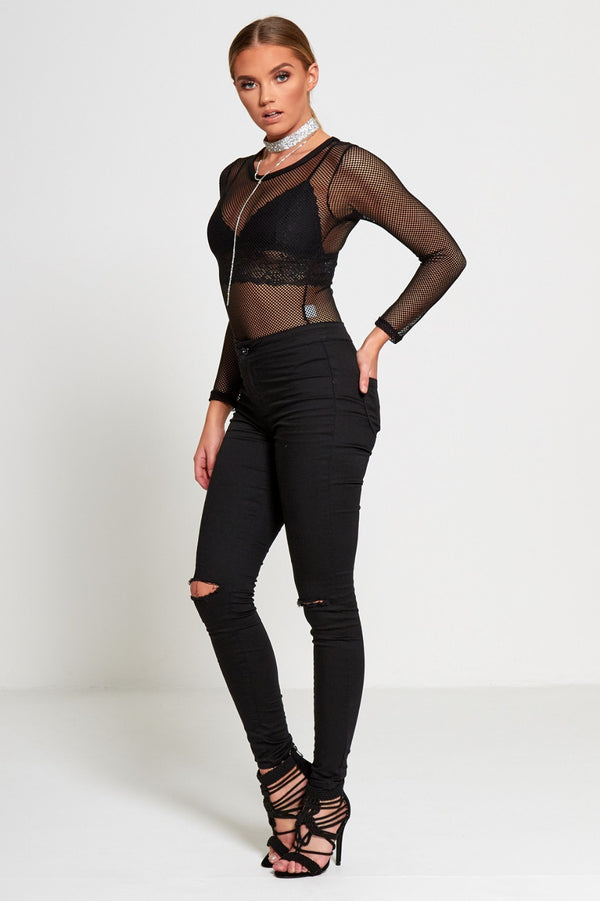 Black High Waisted Super Stretch Skinny Jeans