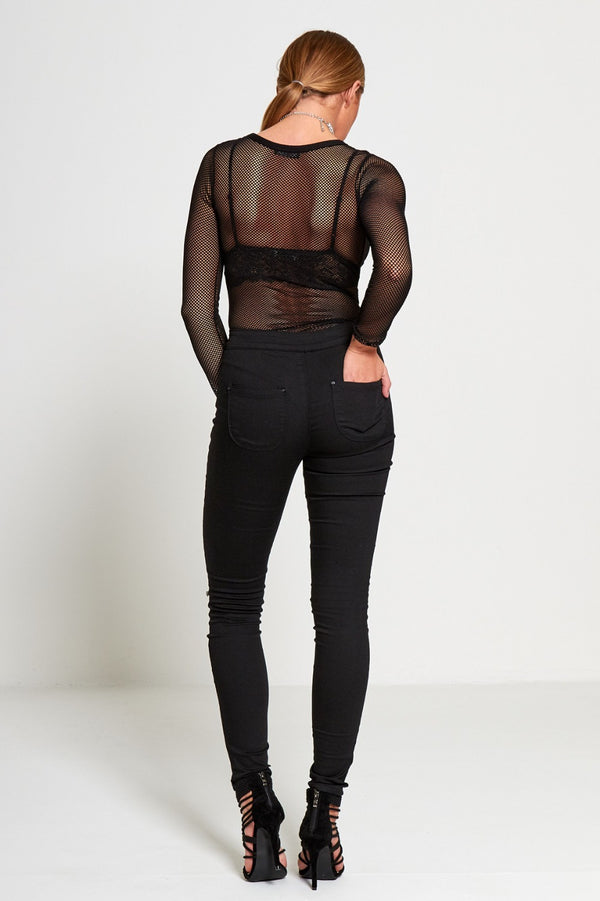 Black High Waisted Super Stretch Skinny Jeans
