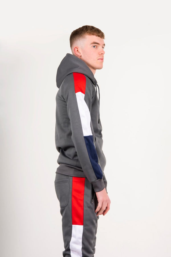 Mens Grey Contrast Side Panel Tracksuit