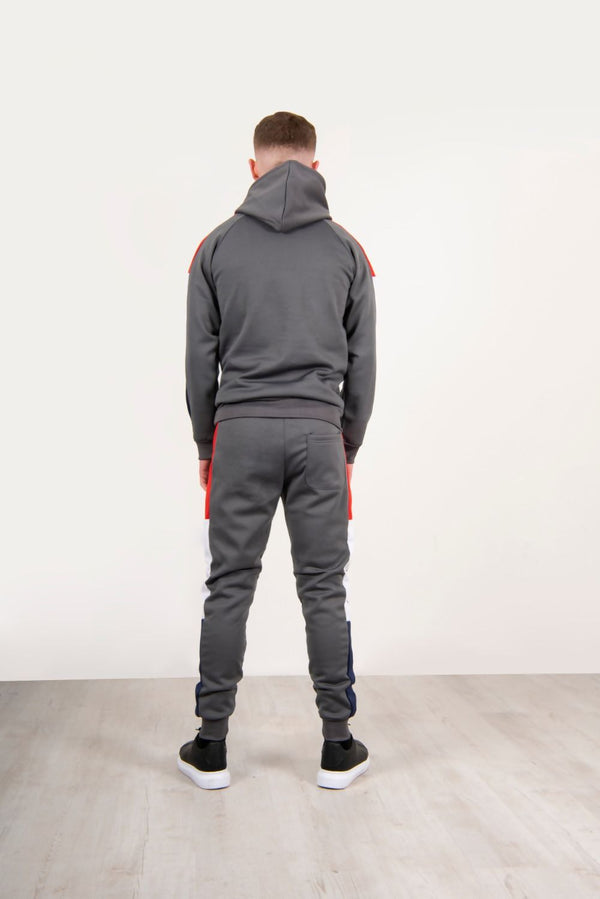 Mens Grey Contrast Side Panel Tracksuit