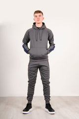 Mens Grey Contrast Side Panel Tracksuit