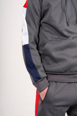 Mens Grey Contrast Side Panel Tracksuit