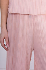 Pink Pleated Cami Frill Jumpsuit 