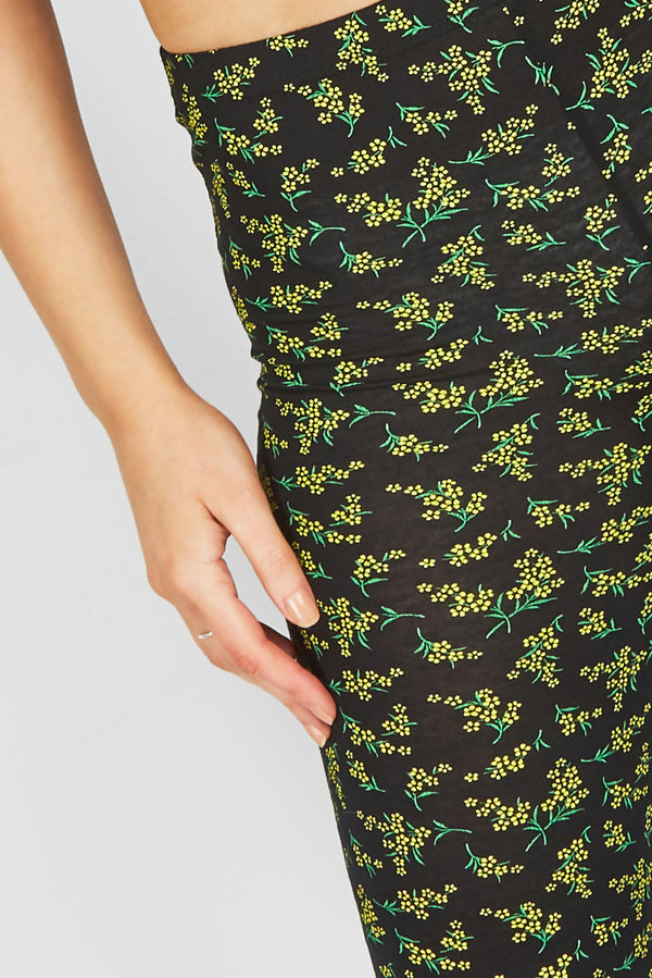 Black Flower Print Legging 