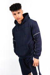 Navy Zip Detail Shorts Hoodie Set -Copy