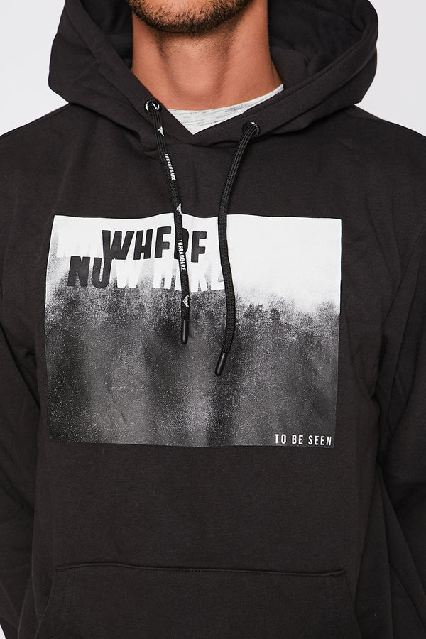 Black Graphic Print Hoody 