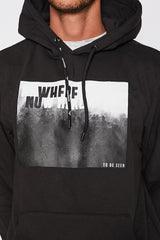 Black Graphic Print Hoody 