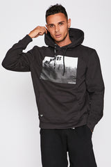 Black Graphic Print Hoody 