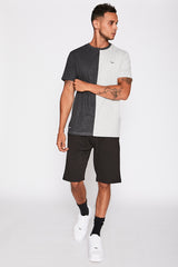 Charcoal with Grey Marl Spliced Tee 