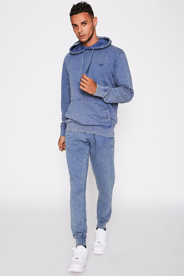 Denim Blue Acid Wash Joggers