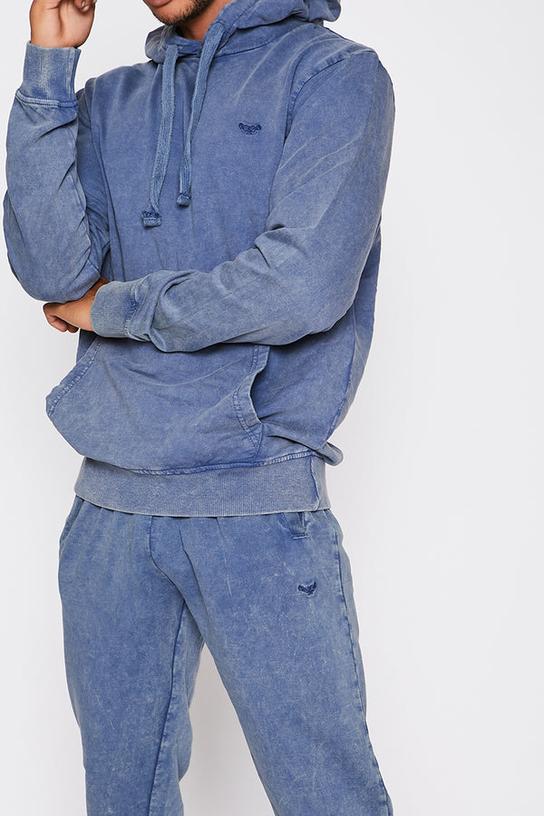 Denim Blue Acid Wash Joggers