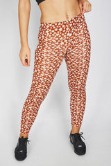 Orange Flower Printed Leggings