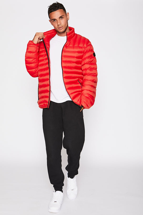 Red Funnel Neck Jacket 