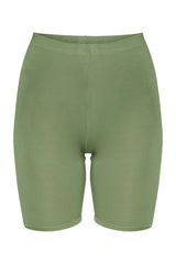 Khaki Basic High Waisted Cycle Shorts