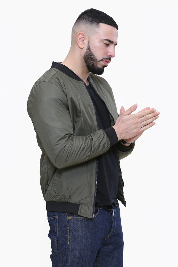 Mens Khaki Bomber Jacket