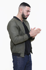 Mens Khaki Bomber Jacket