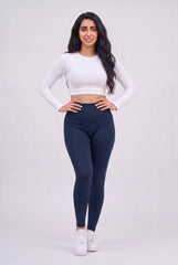 Navy Soft Fleece High Rise Leggings – Lily