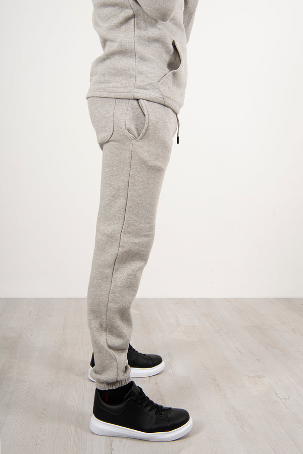 Mens Grey Pullover Hooded Tracksuit 