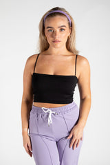 Black Spaghetti Strap Crop Top