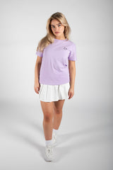Lilac Cotton Smiley Face Embroidered T-Shirt