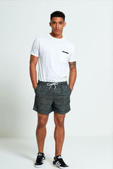Mens Black And White Spotty Swim Shorts 
