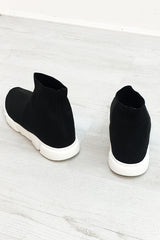 Mens Black Runner Sock Trainers
