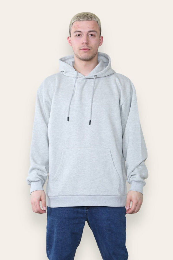 Mens Grey Back Print Long Sleeve Y2K Hoodie