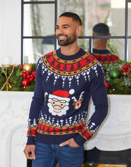 Mens Navy Oslo Christmas Jumper