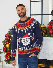 Mens Navy Oslo Christmas Jumper