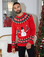 Mens Red Copenhagen Christmas Jumper