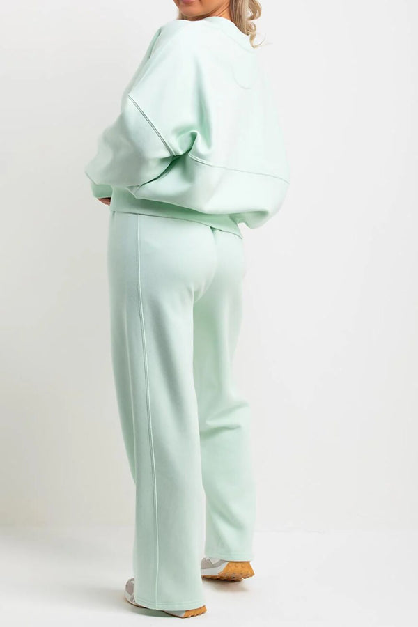 Mint Bomber Sweatshirt With Straight Leg Jogger