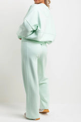 Mint Bomber Sweatshirt With Straight Leg Jogger