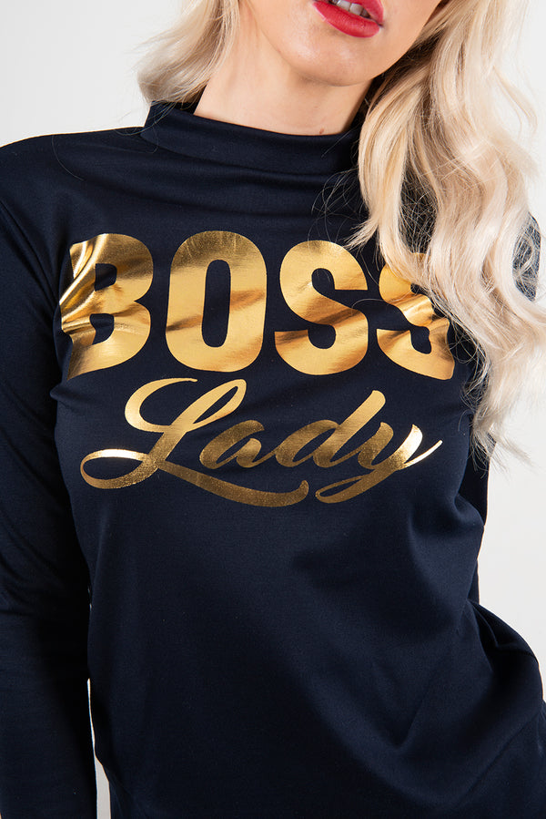 Navy Boss Lady Customized Tracksuit