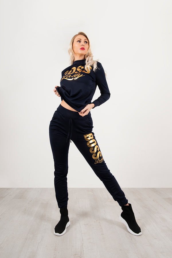 Navy Boss Lady Customized Tracksuit