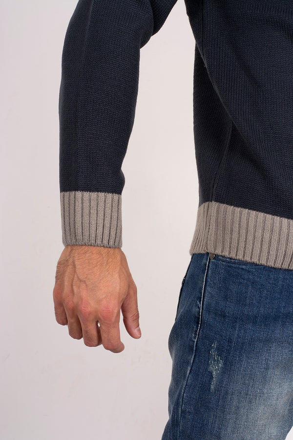 Mens Navy Contrast Christmas Jumper