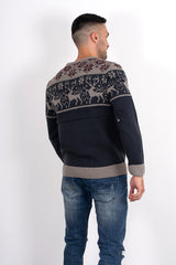 Mens Navy Contrast Christmas Jumper