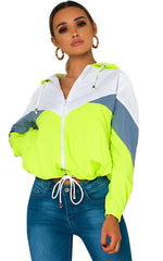 Neon Green Zip Through Hooded Jacket