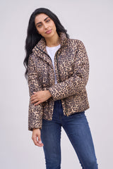 Glam Leopard Sequin Padded Cropped Puffer Jacket - Charlotte