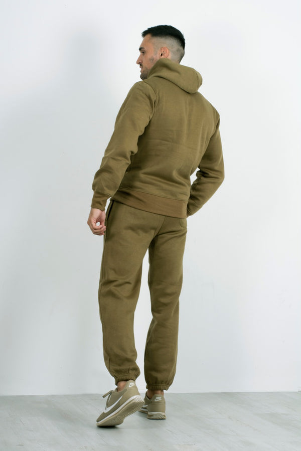 Mens khaki Fleece Jogging Pockets Plain Tracksuit